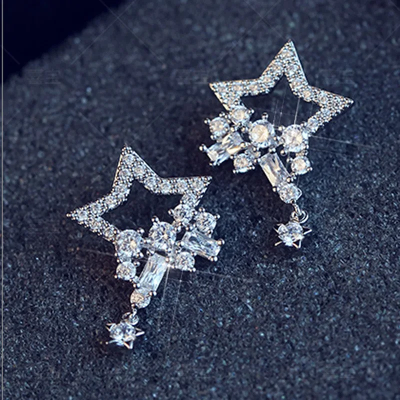 Женские серьги гвоздики FARLENA модные с кристаллами из циркония|crystal stud earrings|fashion