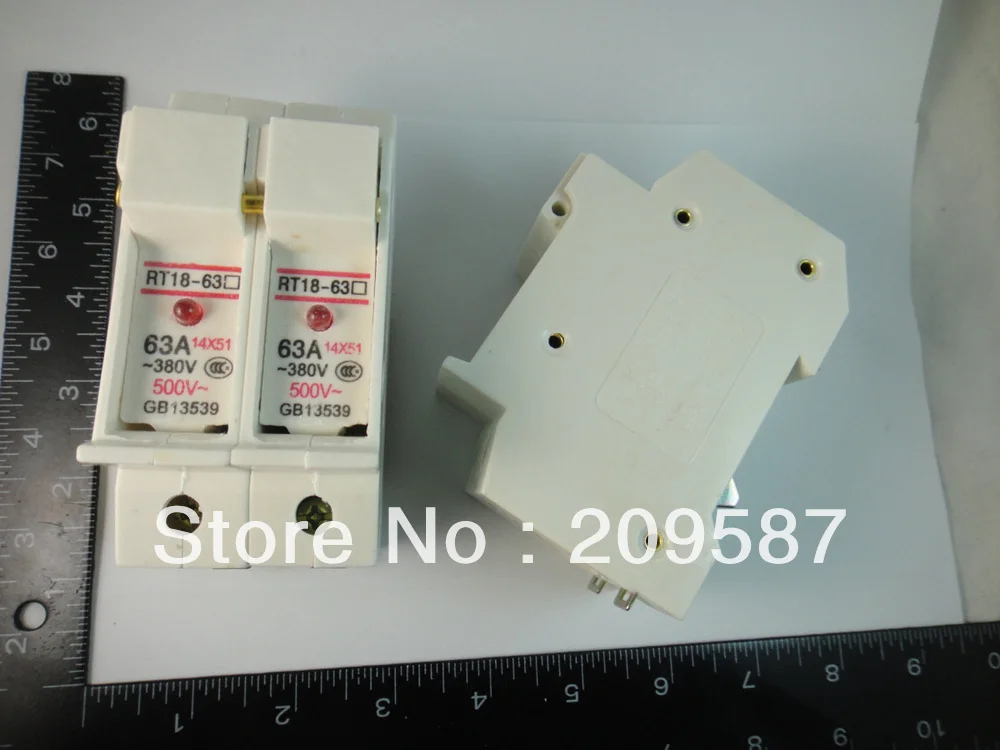 Новый Цилиндрический предохранитель 63A 2P светодиодный держатель|fuse holder|cylindrical