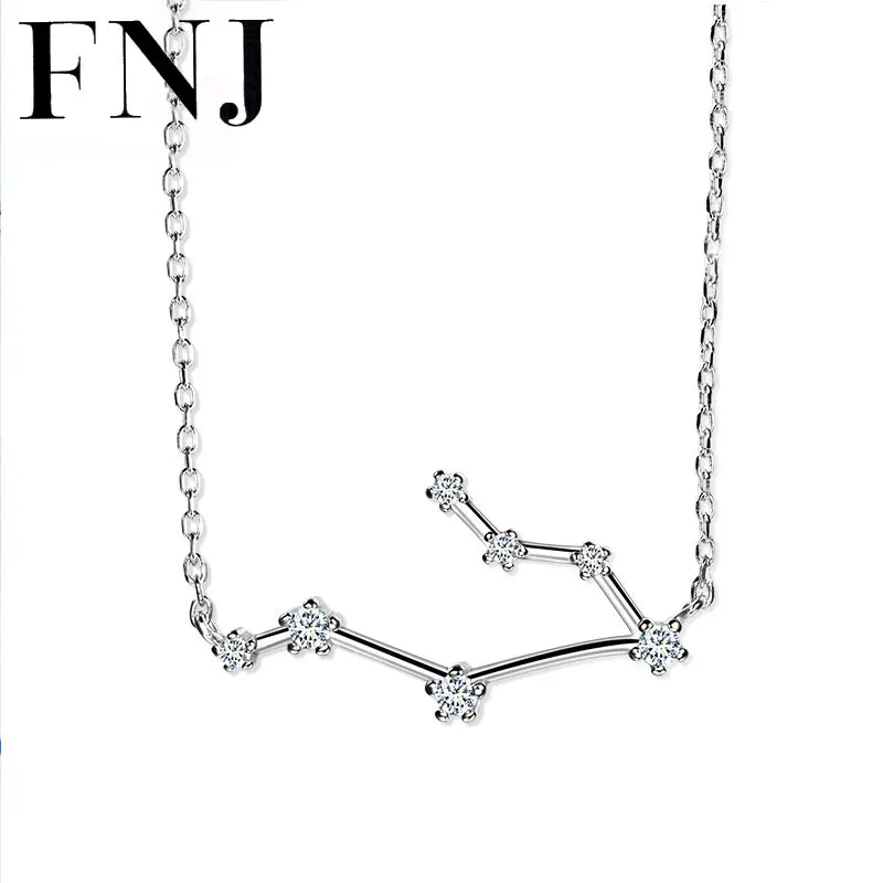 

FNJ Twelve подвеска Созвездия ожерелье 925 серебро Стрелец Козерога Стрелец Рак рыбы 40-45 см цепочка кубический циркон