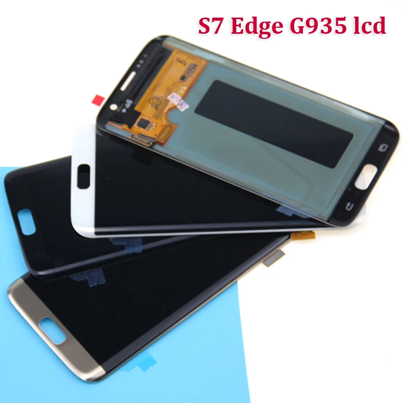 Супер AMOLED ЖК-дисплей с сенсорным экраном дигитайзер для samsung Galaxy S7 Edge G935 G935F G935FD G935A белый, золотой, черный