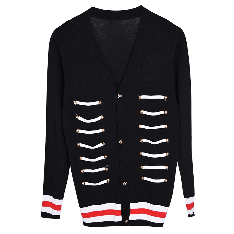 2019 Spring Autumn Unique Elegant Knitwear Sweaters men casual slim V-neck Cardigan for Plus size Stage costumes | Мужская одежда