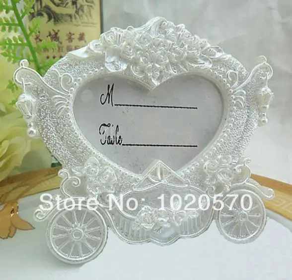 Elegant Wedding Return Gifts Souvenirs of White Pumpkin Carriage Photo Frame Place card holder 100pcs/lot Free Shipping | Дом и сад