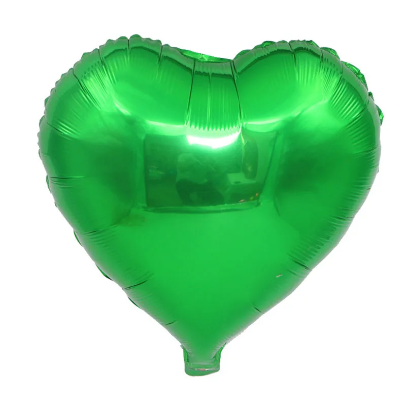 Green 1 шт. 18 дюймов гелиевые воздушные шары в форме сердца, свадебные украшения, большие воздушные шары из алюминиевой фольги, надувные шары для детского душа, декор для дня рождения - Цвет: Green