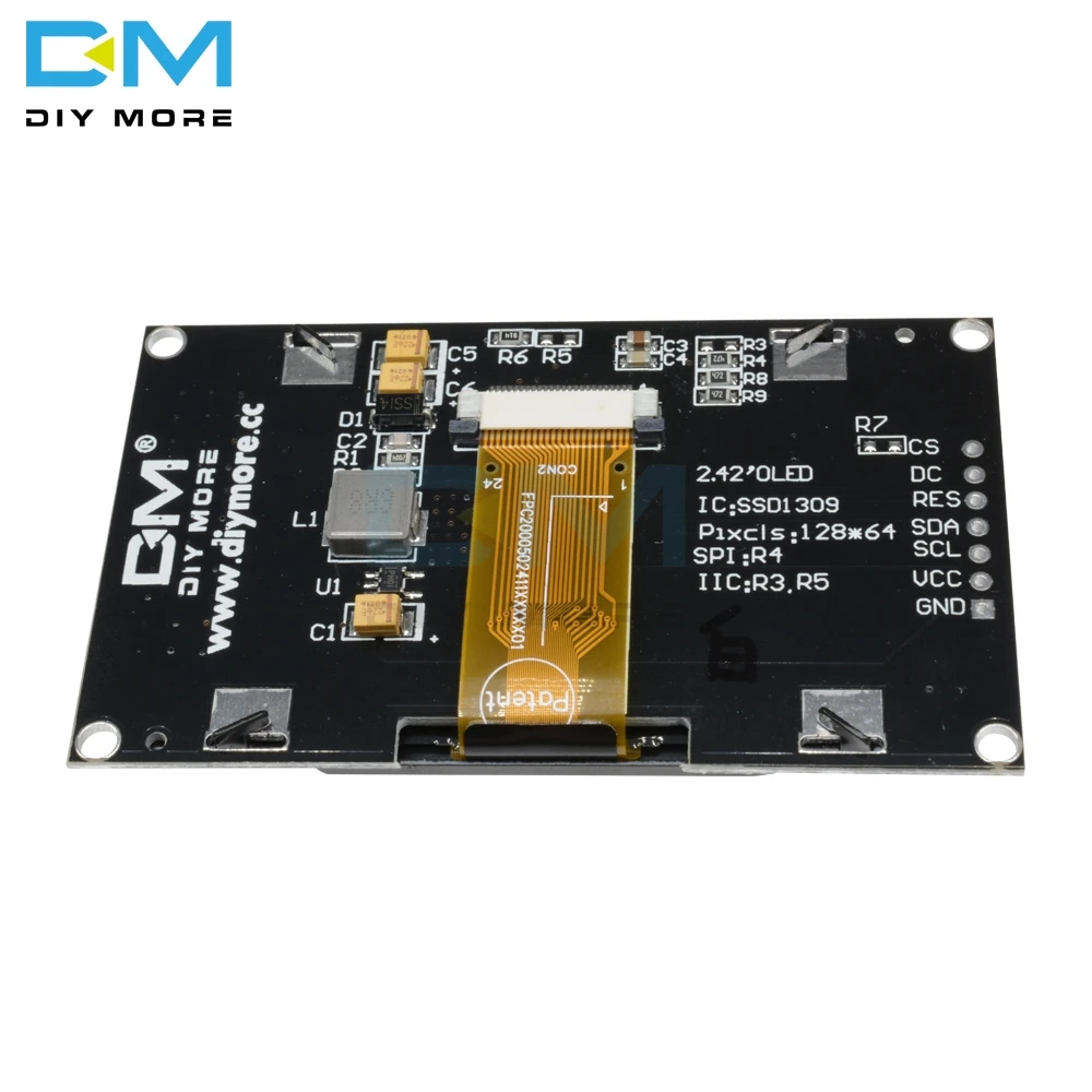 2,4" 2,42 дюймовый ЖК-экран 12864 128X64 OLED дисплей модуль C51 STM32 SSD1309 для Arduino белый/синий/зеленый/желтый