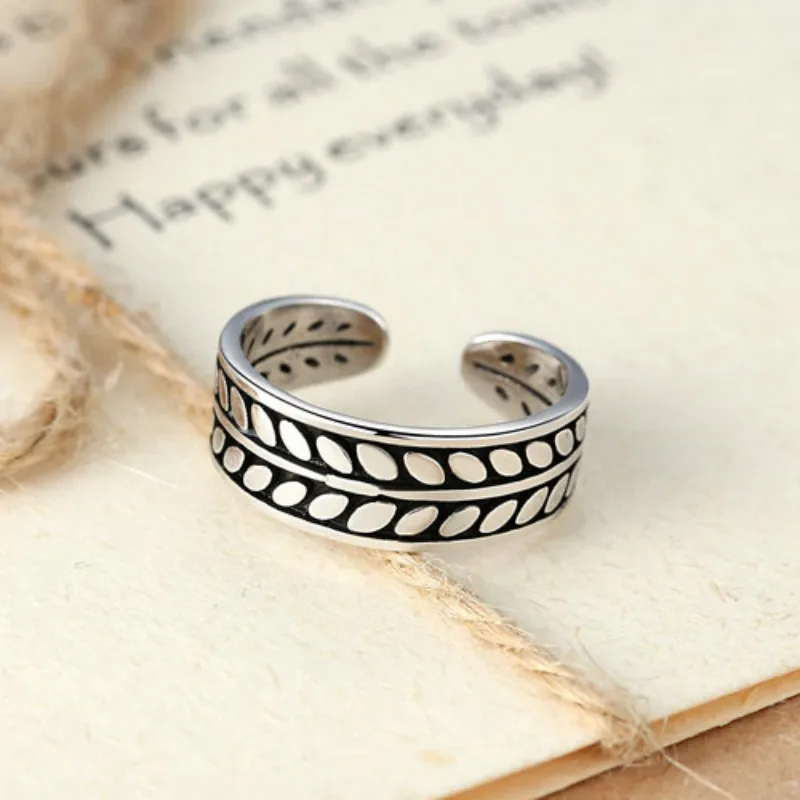 Женское Открытое кольцо с черными глазурными листьями Flyleaf модные ювелирные