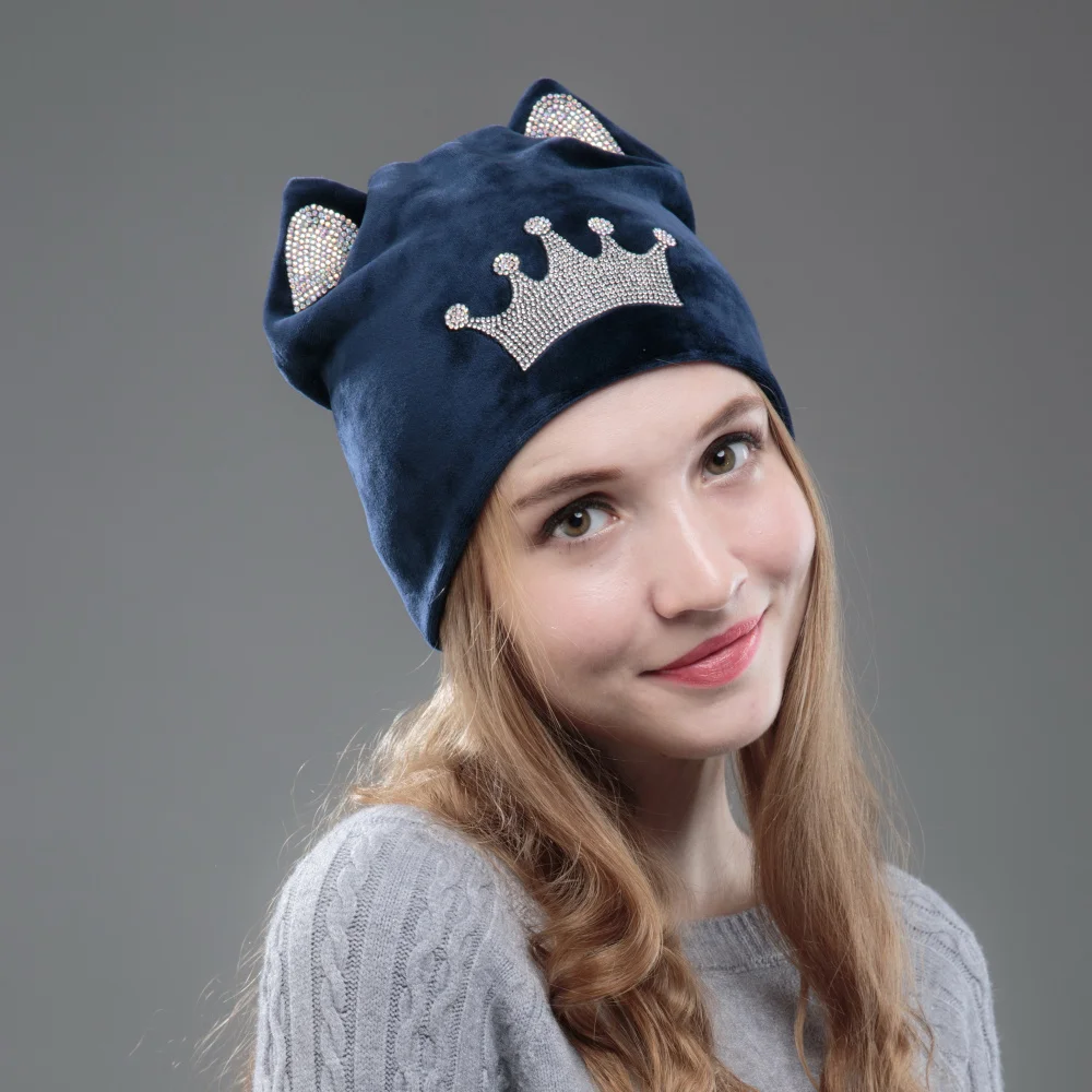 Ohcoxoc Новый дизайн Женщины шапочки Skullies принцессы для девочек Милая Осенняя