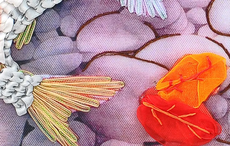 New Arrival DIY Unfinished 3D Ribbons Embroidery Paintings Sets Handmade Needlework Embroidery Kits, fishes 60*47cm