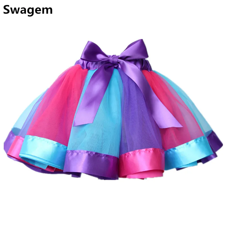 Нарядная юбка пачка принцессы с единорогом для девочек модная детская Радужная