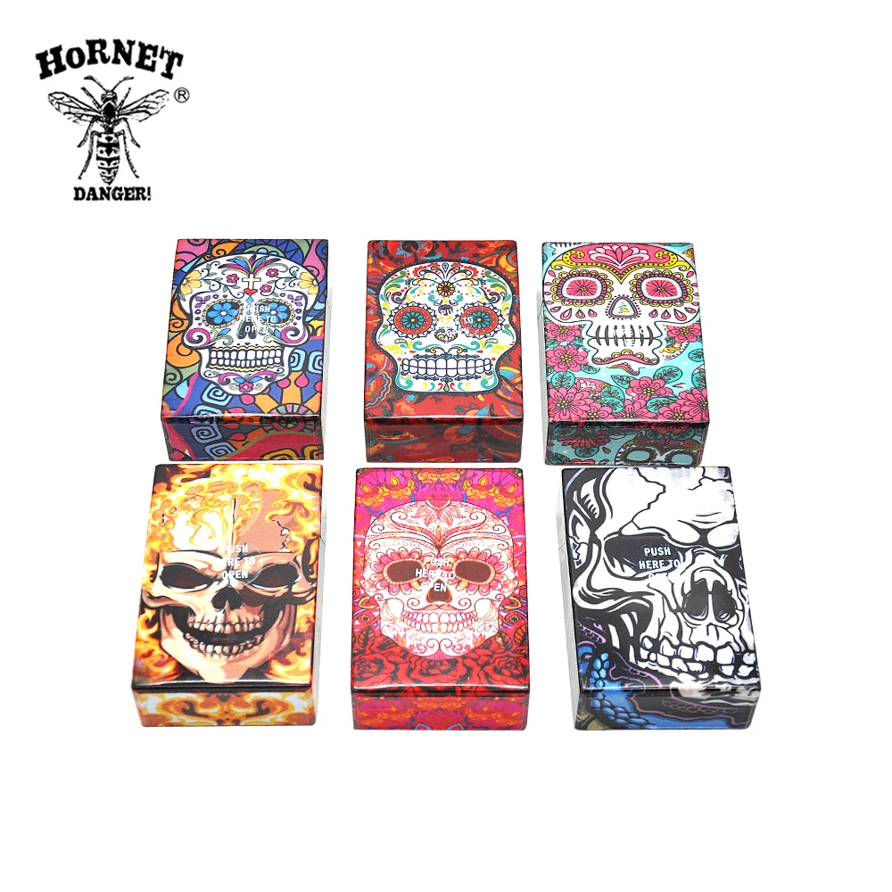 [HORNET]6 Type Skull Pattern Plastic Cigarette Case Size 95mm*60mm Cigarette Tobacco Storage Case