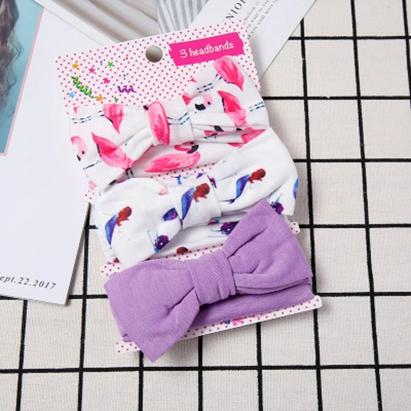 3 шт./компл. Детские Луки эластичная повязка на голову Единорог Фламинго Лебедь