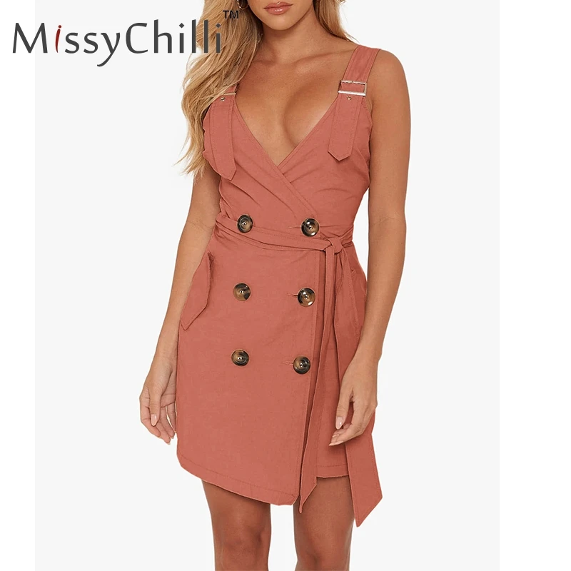 Женское короткое пляжное платье MissyChill винтажное облегающее с поясом на