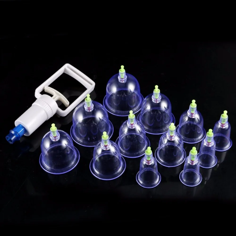 

Professional Suction Cup Therapy Effective Healthy 12 Cups Medical Vacuum Cupping Set Physical Therapy Device Body Massager Set