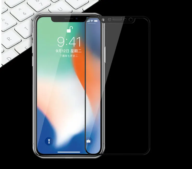 Полное покрытие из закаленного стекла для Apple IPhone X Передняя защита экрана пленка