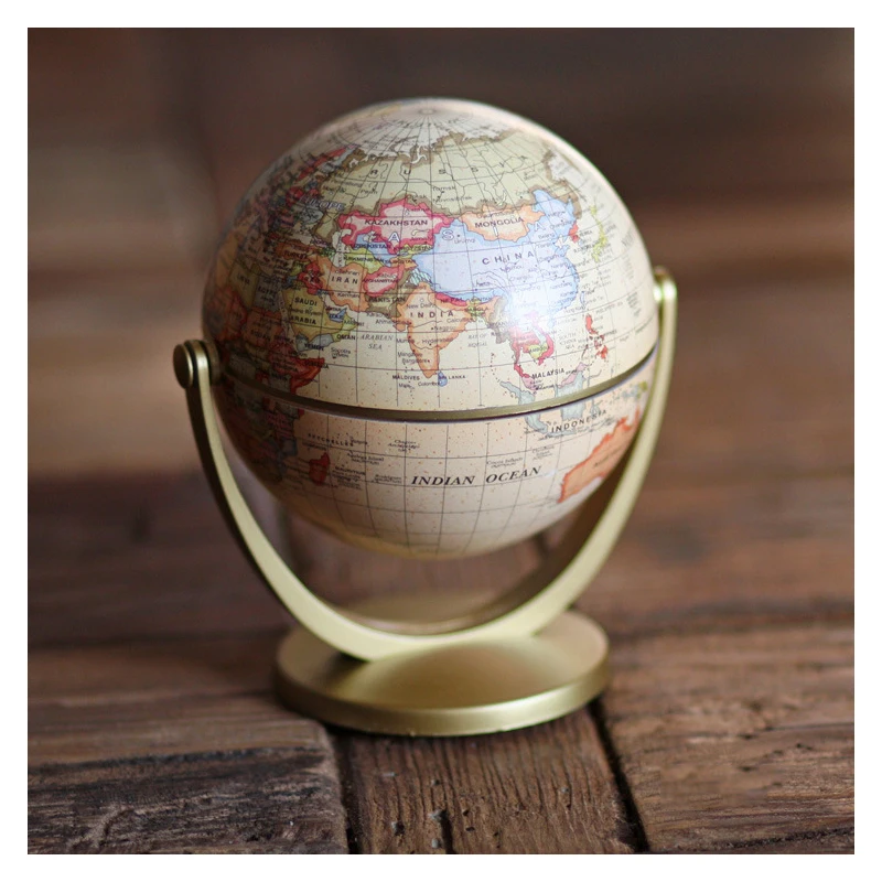 

Vintage Pedestal English edition globe world map decoration earth globe with Gold base Geography terrestrial tellurion