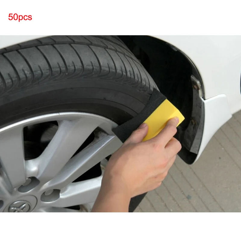 

Youwinme 50pcs U-Shape Car Wheels Cleaning Auto Tyre Wash Brush Sponge Truck Tire Paint Care Wax Polishing Washer Wipe