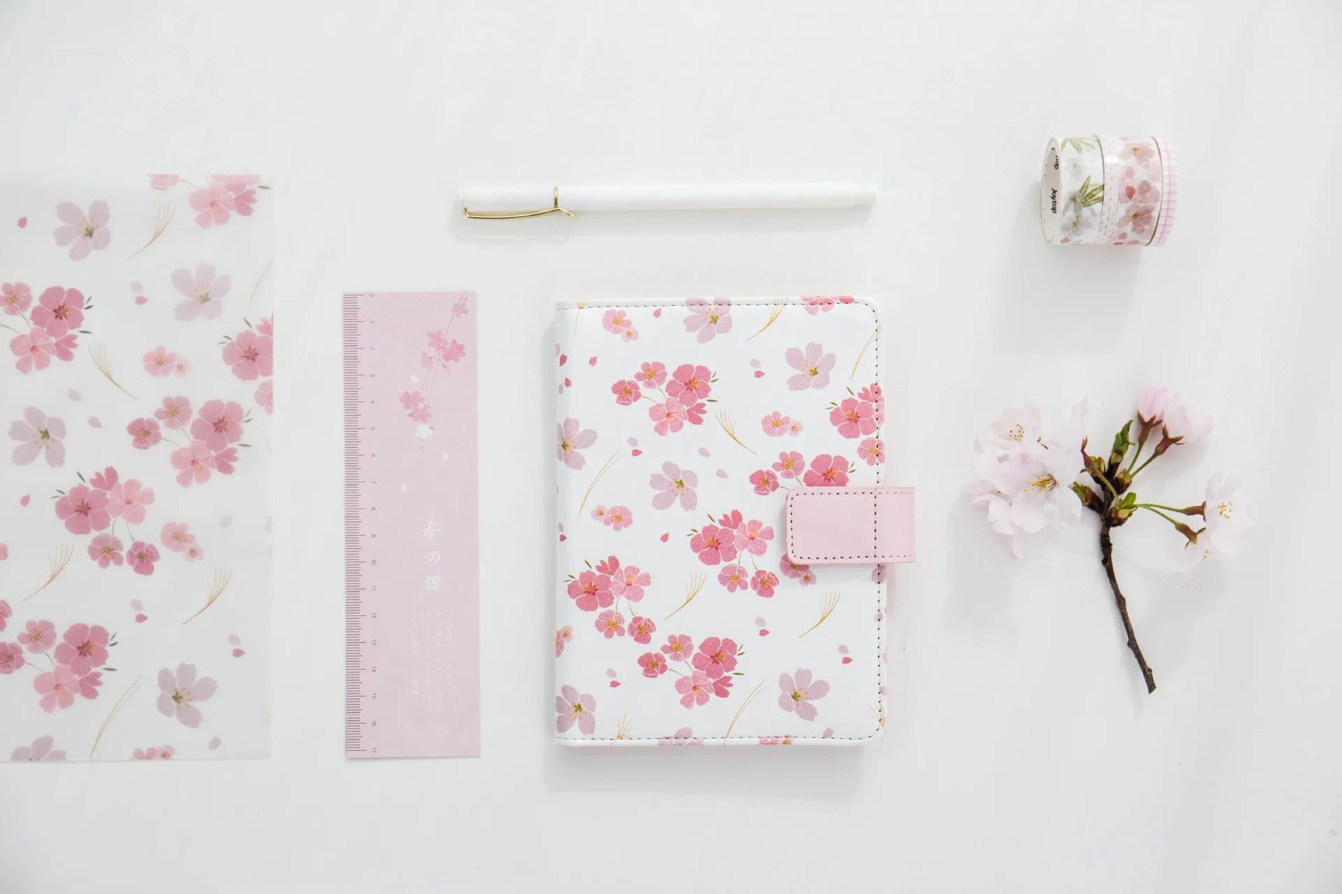 Чехол из ПУ кожи Meet Sakura ежедневный подарочный набор для блокнота с ручкой лентами
