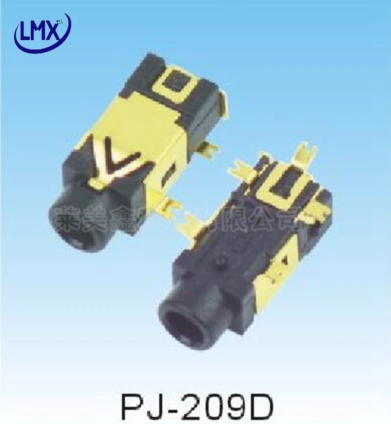 30 шт./лот PJ 209D Женский аудио разъем 5 Pin SMT стерео Телефон Джек PJ209D SMD позолоченный