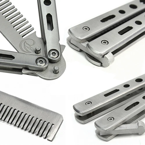 Нержавеющая сталь тренировка нож бабочка гребень инструмент Прохладный Спорт 5W3Z