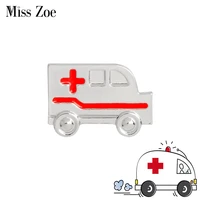 ambulance brooch red cross pins custom medical jewelry for md doctor nurse graduation gift for medical students