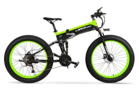 LANKELEISI XT750plus складной электрический велосипед 48 В 10AH литиевая батарея 1000 Вт высокоскоростной Гидравлический дисковый тормоз - Color: Black green