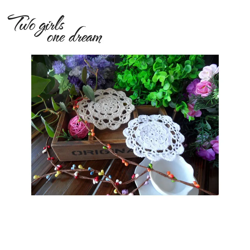 Handmade Crochet DIY Placemat Round Hotel Dinner Decor Coaster Flower Clothes Accessory 13CM Table Doily Wedding Gift 30pcs/lot | Дом и сад
