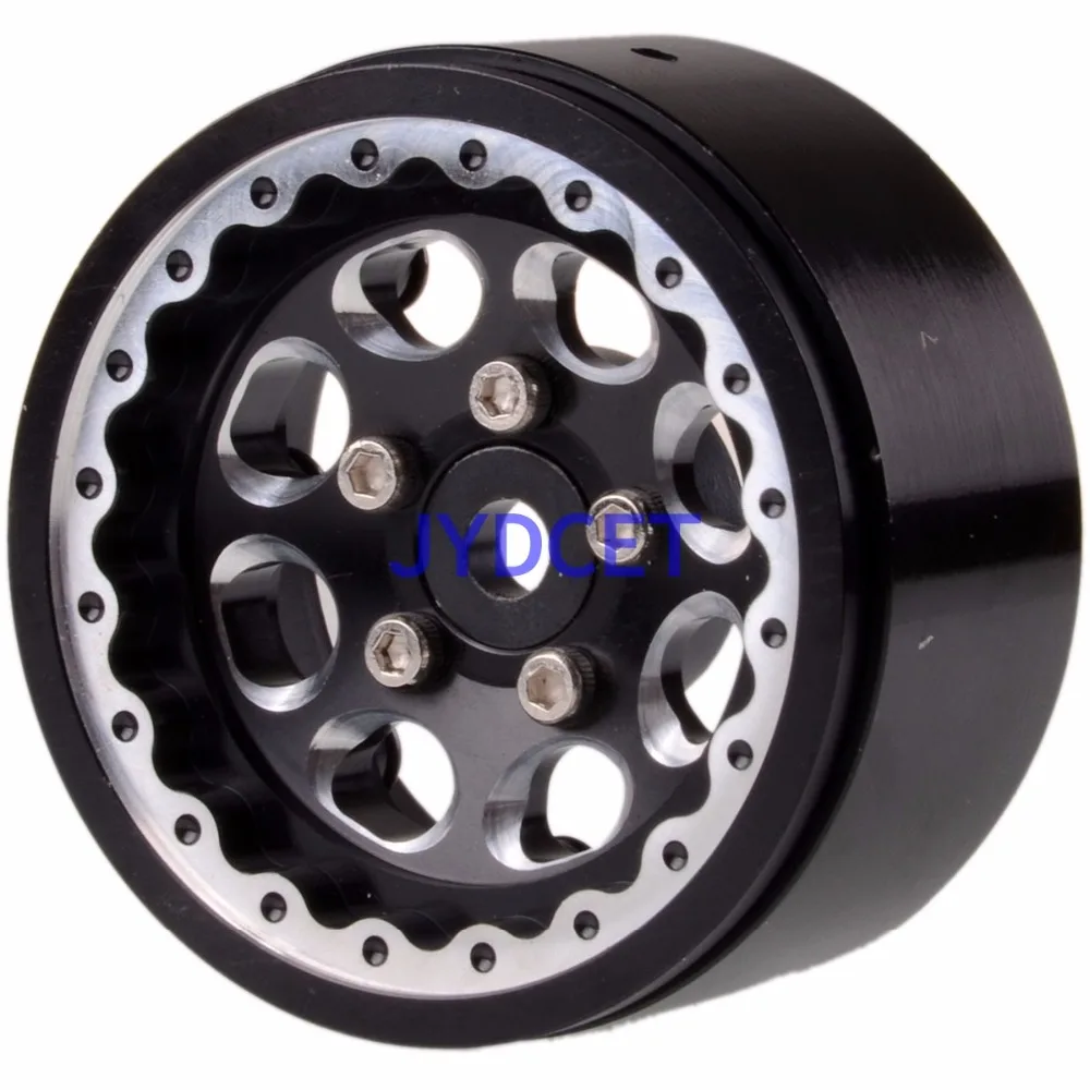 

1070 4PCS 1/10 Aluminum 1.9" Beadlock Wheel Rims For RC CAR 1:10 Rock Crawler Traxxas HPI Axial BLACK