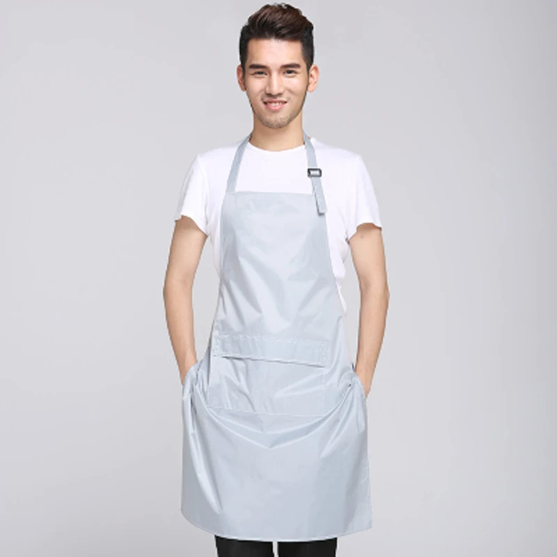 Gray PVC Apron Мойка автомобиля водонепроницаемый фартук из ПВХ ресторан отель Кухонные фартуки для мужчин и женщин противообрастающая Чистка черный белый фартук с карманами - Цвет: Gray PVC Apron
