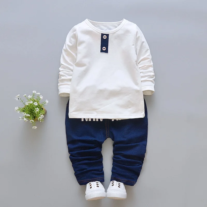 2018 Real Top Casual Unisex Full Solid Children Clothing Sets Boy Autumn 3 Piece Clothes Coat Sport Suit Cartoon Cotton For2 4 T | Детская
