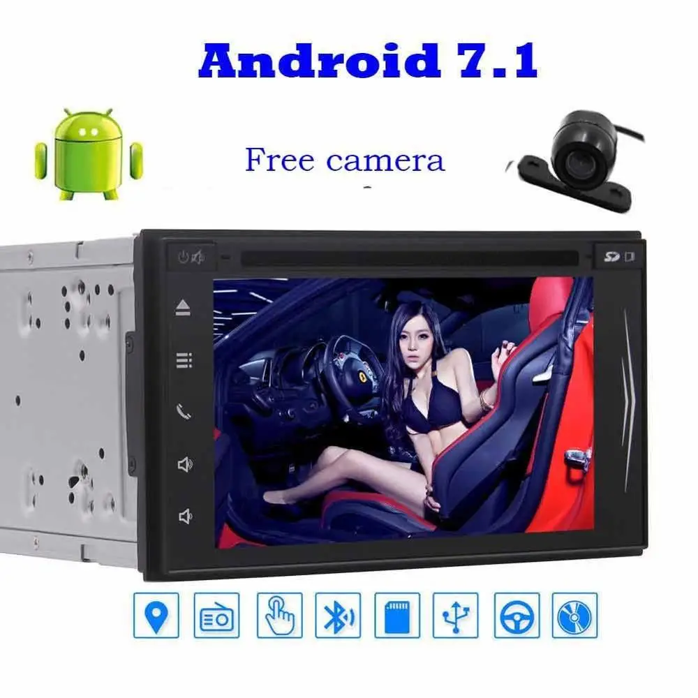 camera Android 7.1 DVD Player gps tracker car styling Stereo Navigator Vehicle GPS Unit Radio Audio Support WiFi/Bluetooth | Автомобили и
