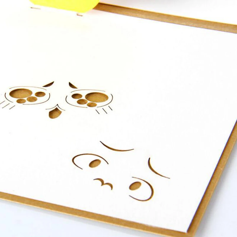 (10 шт./лот) DIY 3D всплывающий ручной лазерный разрез мне очень жаль креативные