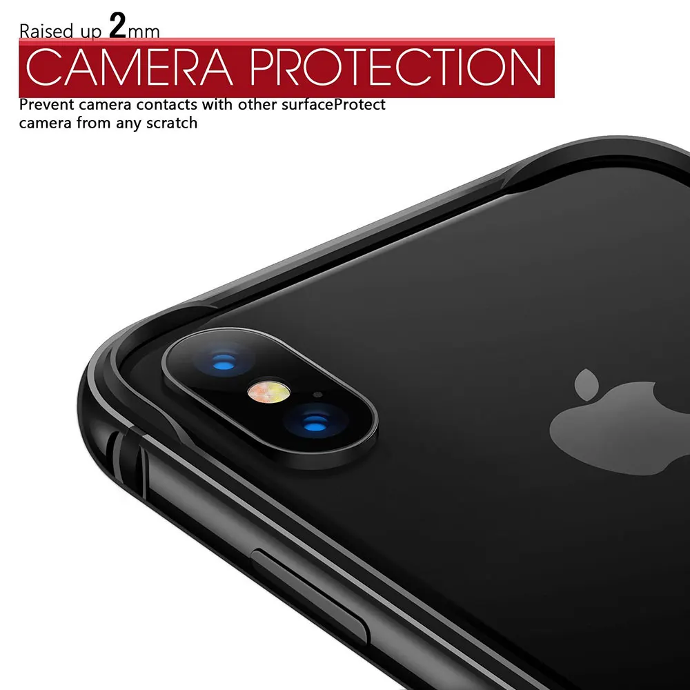 Ascromy For iPhone XS Bumper Case Luxury Aluminum Metal Silicone Frame Phone Coque Back Cover X S 10 Gold Accessories |