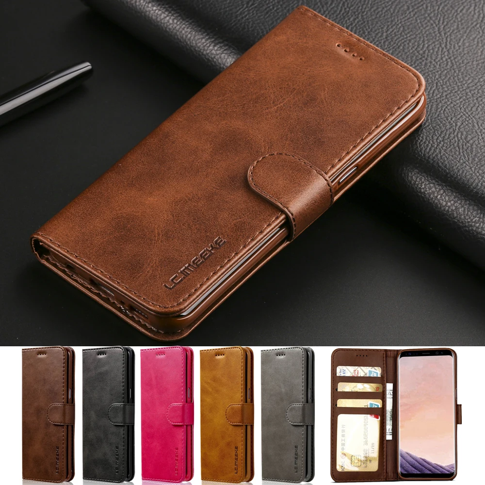 Luxury Leather Flip Case For Samsung Galaxy S8 Plus Soft Silicone Cover Card Holder Wallet Coque | Мобильные телефоны и