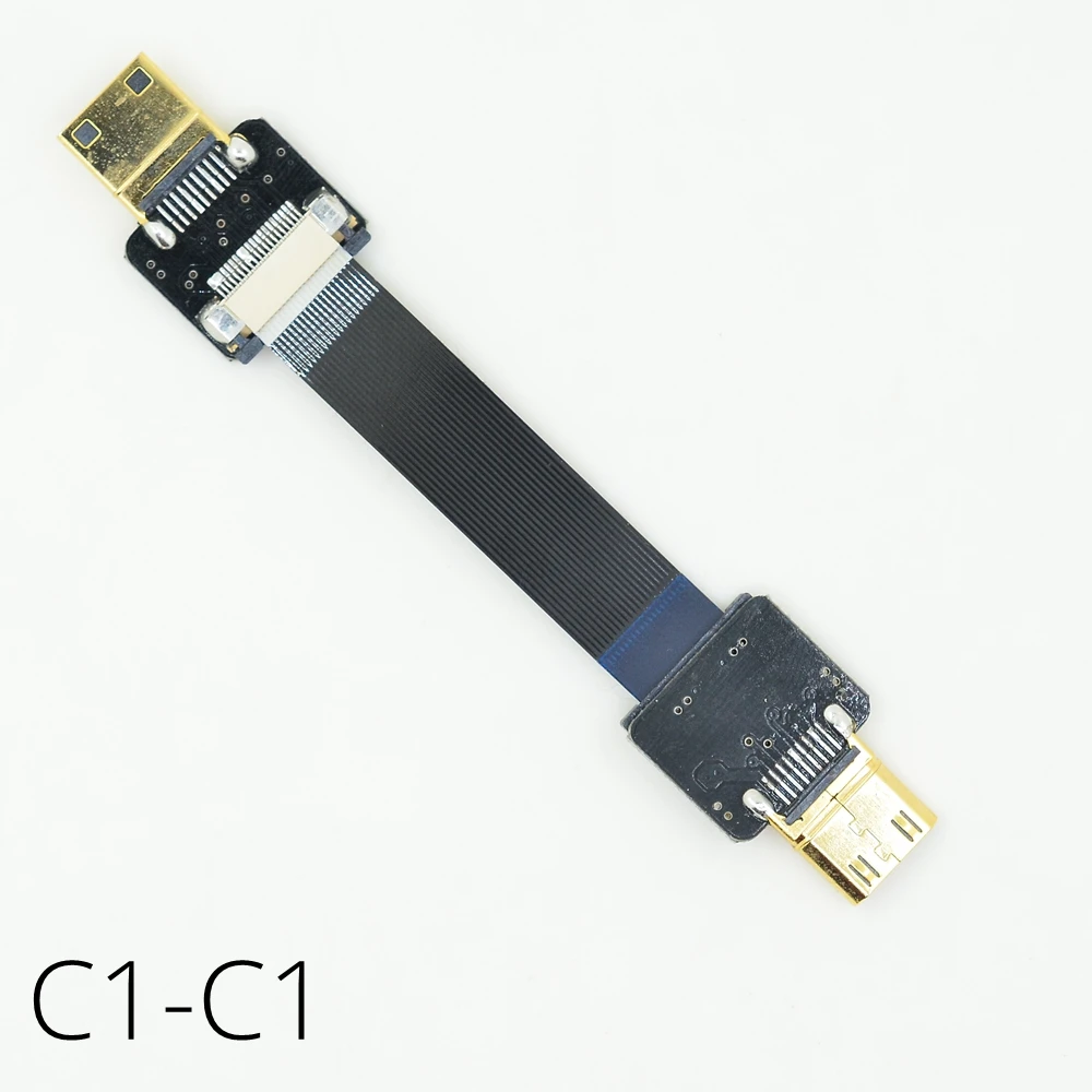 FPV плоский тонкий мини HDMI штекер Fmale кабель MiniHDMI угловой Расширенный для Canon 5D3 5D2