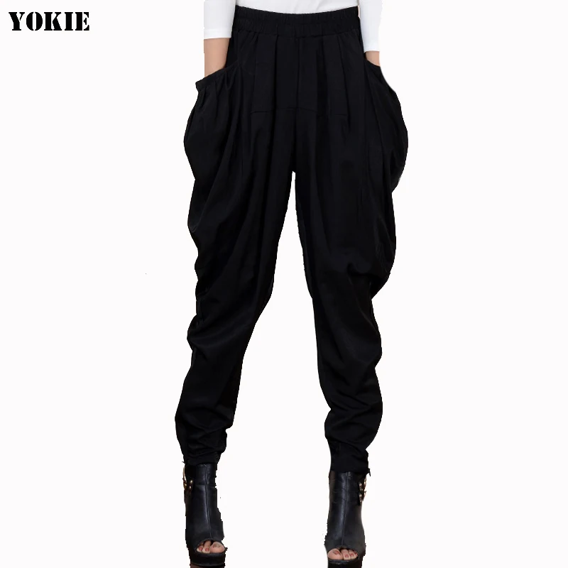 2016 новые шаровары женские с шаговым швом широкие штаны танцевальные размера плюс