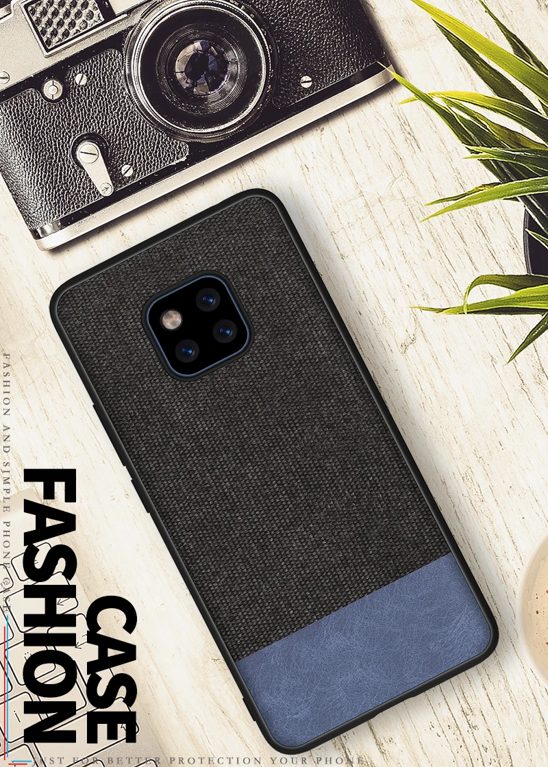 Для huawei mate 20 Pro Чехол Мягкий силиконовый край+ твердая ткань текстура защитный чехол на заднюю панель для huawei mate 20 20pro mate 20