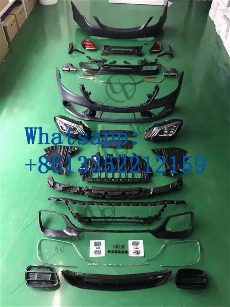 Стиль S класс обвес w222 S65 обвес для S320 S350 S400 S500 S63 S65 с фарами и задними фонарями