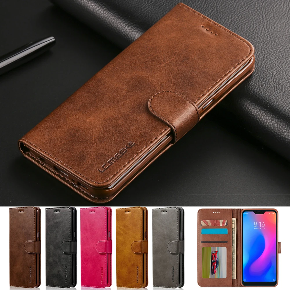 Роскошный кожаный чехол для Xiaomi Redmi Note 6 Pro note силиконовый флип с держателем карт