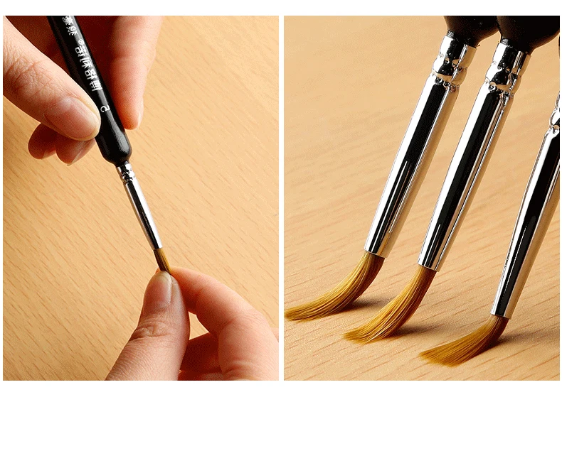 10 шт разного размера ласка крючок для волос Ручка Тонкая кисть для рисования, ручка набор художника акварельные акриловые краски принадлежности художественные Кисти