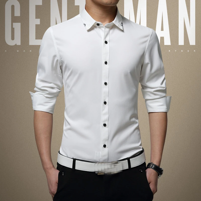 Новинка 2016 весенне осенние хлопковые + Шелковые Классические рубашки