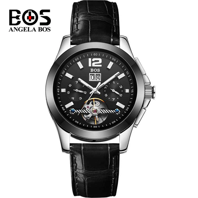Relogio Masculino ANGELA BOS бренд Tourbillon часы мужские водонепроницаемые сапфировые кристаллы