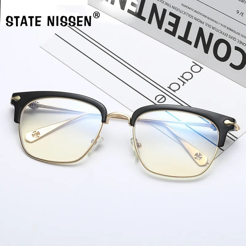 

STATE NISSEN Anti Blue Rays Computer Goggles Reading Glasses Men Women Radiation-Resistant Optical Glasses Vintage Frame Eyewear