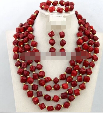 free shipping&gt&gt&gt charm Jew.656 African Wedding Coral Beads Necklace Jewelry Set hot | Украшения и аксессуары