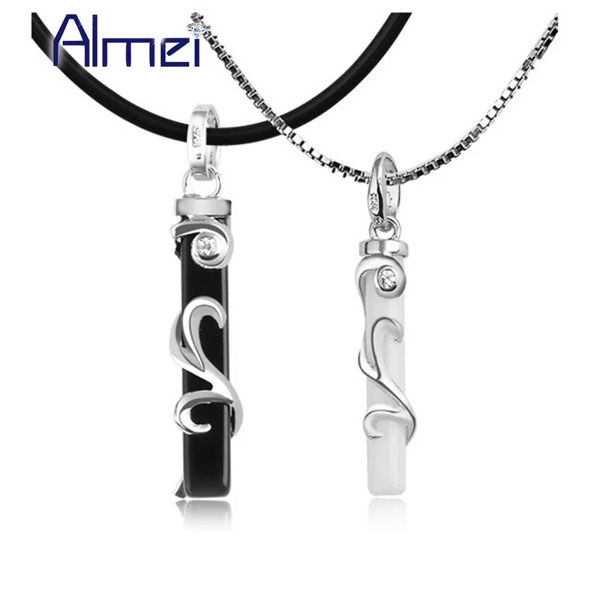 

Almei 2017 каменное массивное ожерелье для влюбленных мужчин/женщин белого цвета, подарки для влюбленных пар, подвески, ювелирные изделия, Беспл...