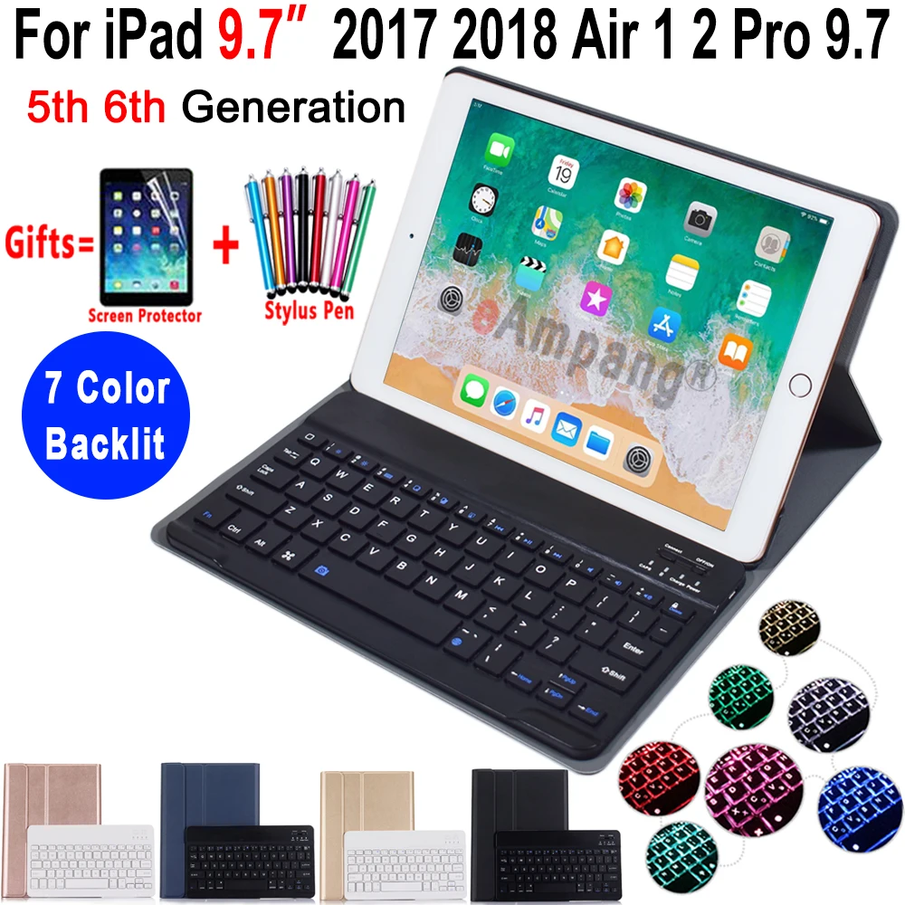 Тонкий беспроводной Съемный Bluetooth клавиатура чехол для Apple iPad Air 1 2 Pro 9 7 5 6 Новый 2017