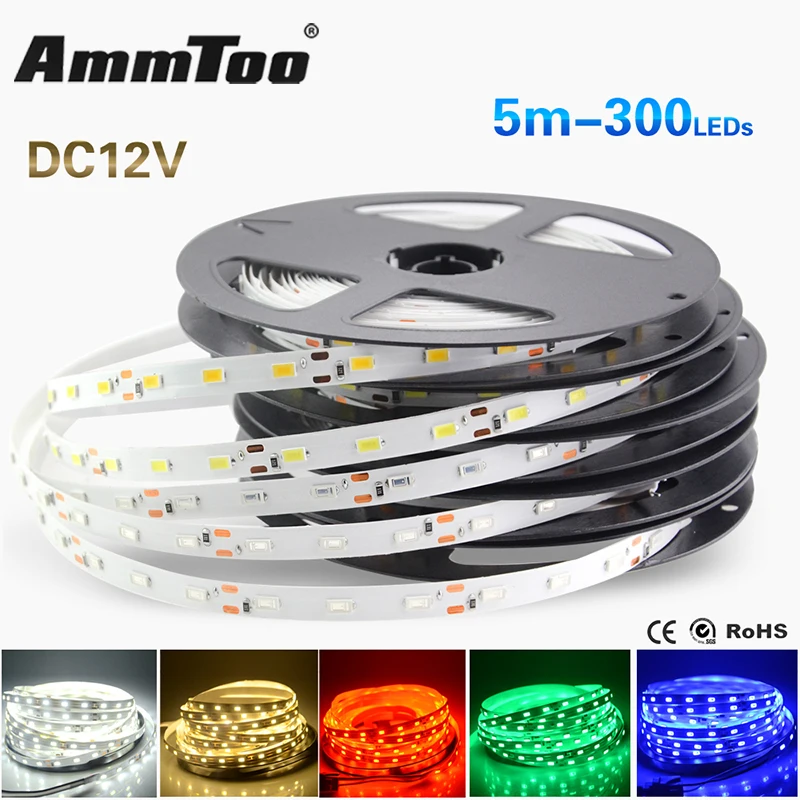Супер яркая 5630 Светодиодная лента DC12V 5 м 300Led 5730 Гибкая светодиодная неоновая