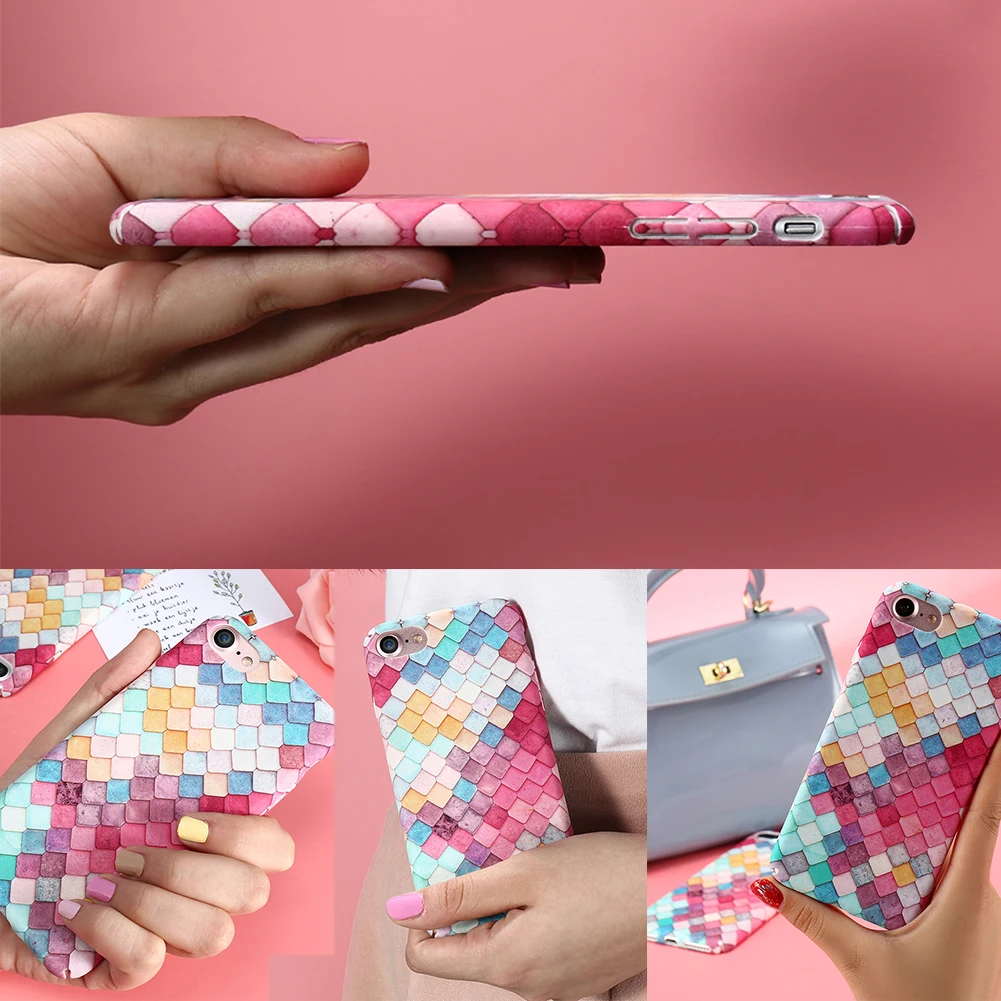 Модные яркие 3D весы чехол для телефона s iPhone 6 6s 7 Чехол девочек в Корейском Стиле