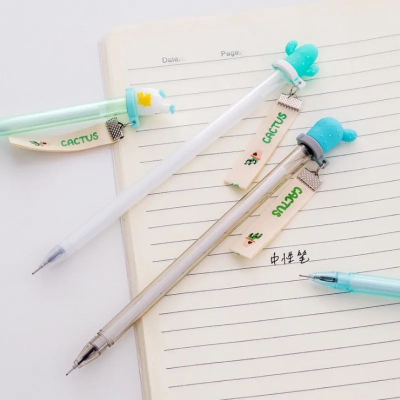 10 шт./лот милые кактусы гелевые ручки для письма кавайные канцелярские