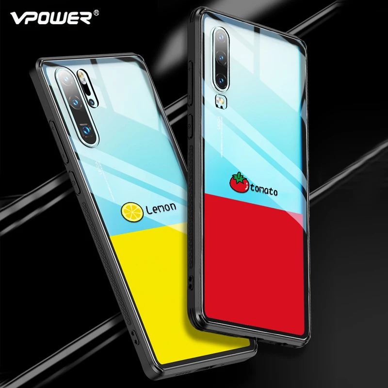 Для huawei p30 P30 Pro стеклянный чехол роскошный модный закаленный милый мультяшный прозрачный стеклянный силиконовый каркас жесткий чехол для huawei p30 pro