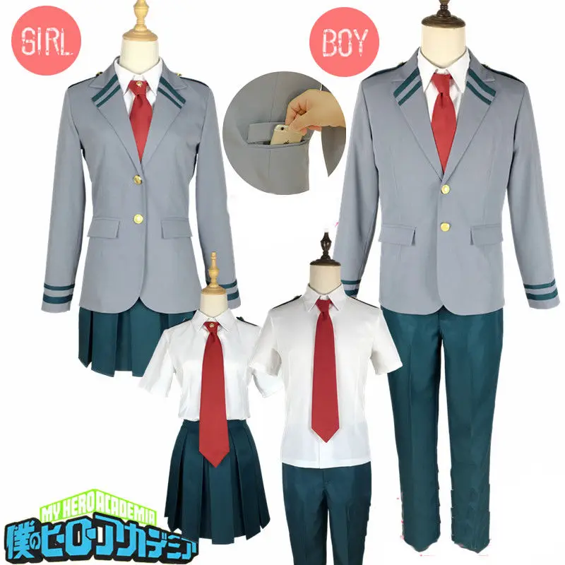 Высокое качество мой герой Academy Bakugou OCHACO Todoroki Asui школьная форма комплект косплей костюм куртка+ брюки/юбка+ галстук