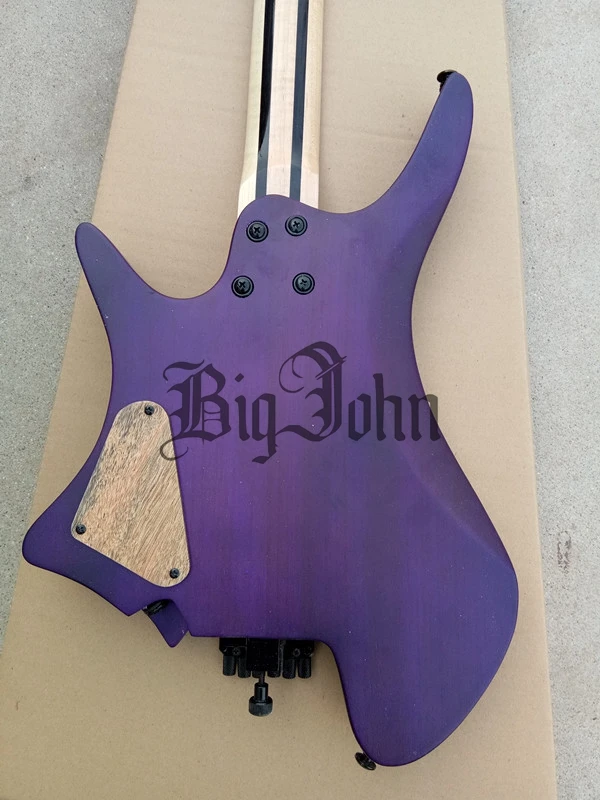 Новинка Безголовый клен гриф без грифа электрогитара фиолетовый цвет Корея
